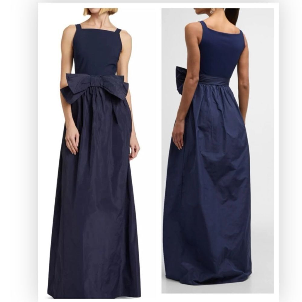 Chiara Boni La Petite Robe Harlee Bow Navy Blue Gown NWT $995